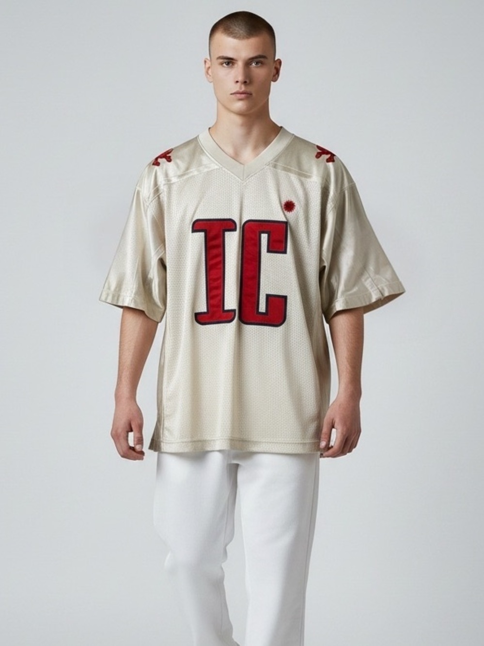 Billionaire Boys Club ICE CREAM Football Jersey size Medium in Cream/Red
